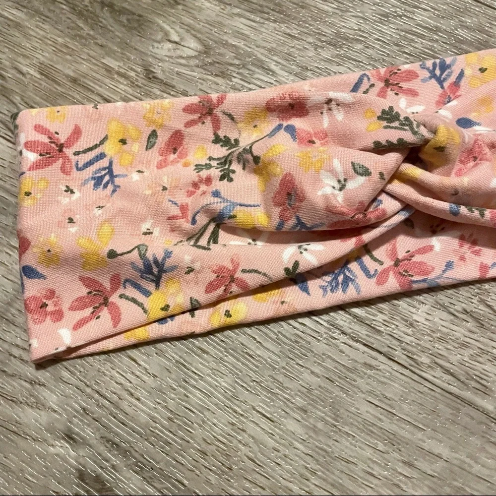 Watercolor Spring Floral Wide Twisted Headband NEW